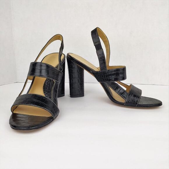 Boutique 9 Black Leather Slingback Sandals - Picture 3 of 8